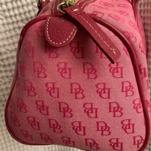 Dooney & Bourke Pink Canvas Satchel with Leather Trim - Picture 3 of 6